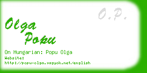 olga popu business card